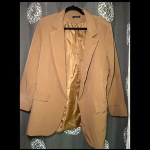 Boohoo Tan / Camel Blazer with Satin Lining